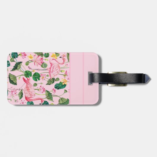 Flamingos personnalized gepäckanhänger (Rückseite horizontal)