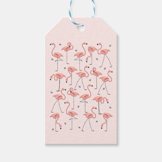 Flamingos Pink Geschenkanhänger (Vorderseite)