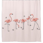Flamingos Pink Group Duschvorhang (Vorderseite)