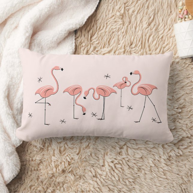 Flamingos Pink Group lumbar Lendenkissen (Decke)