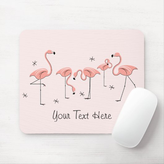 Flamingos Pink Group "Text" Mousepad (Mit Mouse)