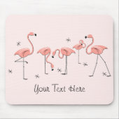 Flamingos Pink Group "Text" Mousepad (Vorne)