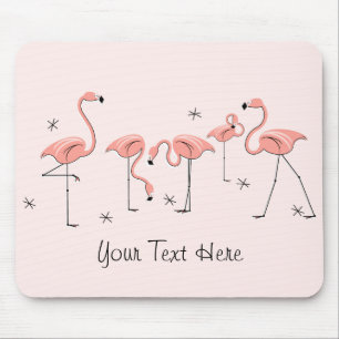 Flamingos Pink Group "Text" Mousepad