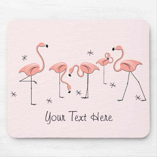 Flamingos Pink Group "Text" Mousepad (Vorne)