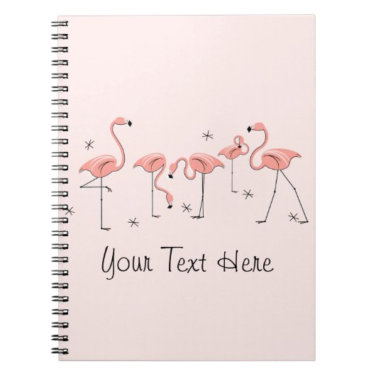 Flamingos Pink Group Text Notebook Notizblock (Vorderseite)