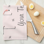 Flamingos Pink Gruppe Text Küchentücher (Viertel Falte)