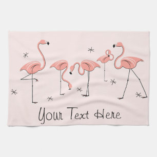 Flamingos Pink Gruppe Text Küchentücher
