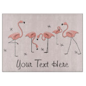 Flamingos Pink Gruppe Textschneider Schneidebrett (Vorderseite)