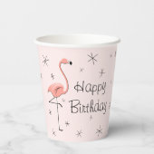 Flamingos Pink Happy Birthday Pappbecher (Rückseite)