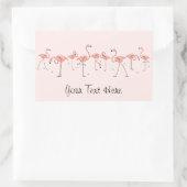 Flamingos Pink Line Aufkleber Rechteck (Tasche)