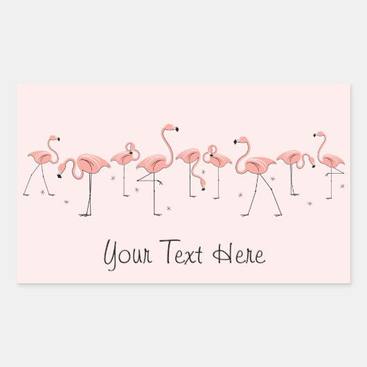 Flamingos Pink Line Aufkleber Rechteck (Vorderseite)