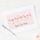 Flamingos Pink Line Aufkleber Rechteck (Umschlag)