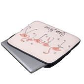 Flamingos Pink Line Name Notebook-Hülle Laptopschutzhülle (Vorne Knopf)