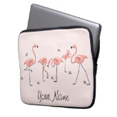 Flamingos Pink Line Name Notebook-Hülle Laptopschutzhülle (Vorderseite Links)