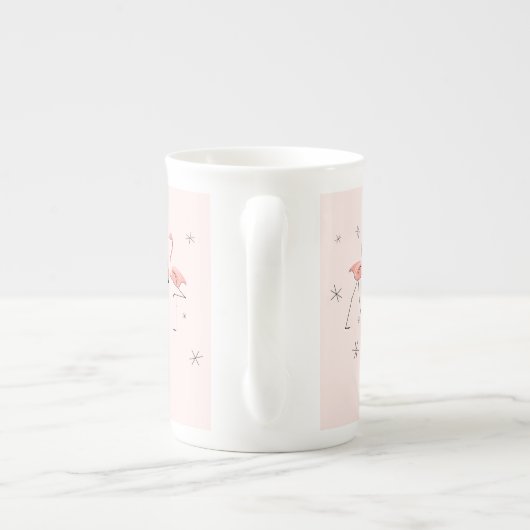 Flamingos Pink Line Text China Tasse (Rückseite)