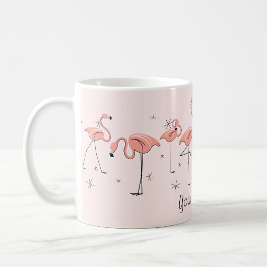 Flamingos Pink Line 'Text' Tasse (Links)
