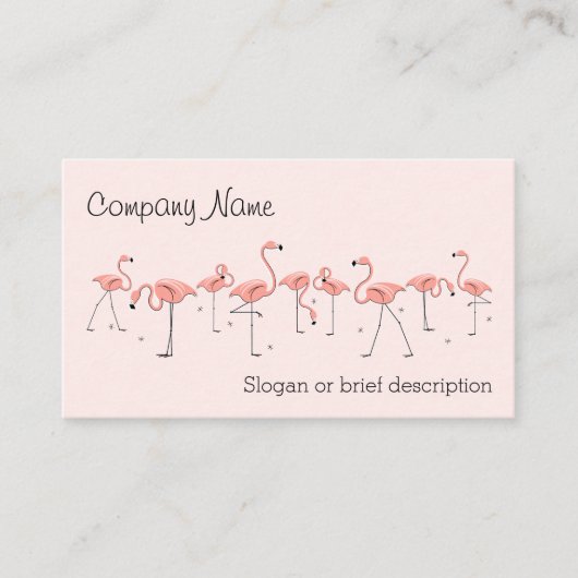 Flamingos Pink Line Visitenkarte (Vorderseite)