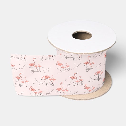 Flamingos Pink Multiband Satin Satinband (Spule)