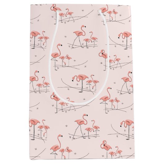 Flamingos Pink Multigeschenktüte Medium Mittlere Geschenktüte (Vorderseite)