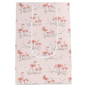 Flamingos Pink Multigeschenktüte Medium Mittlere Geschenktüte (Rückseite)