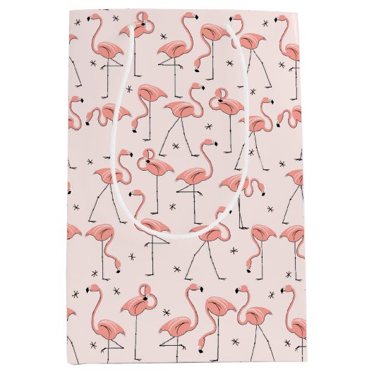 Flamingos Pink Multigeschenktüte Medium Mittlere Geschenktüte (Vorderseite)