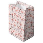 Flamingos Pink Multigeschenktüte Medium Mittlere Geschenktüte (Rückseite Schrägansicht)