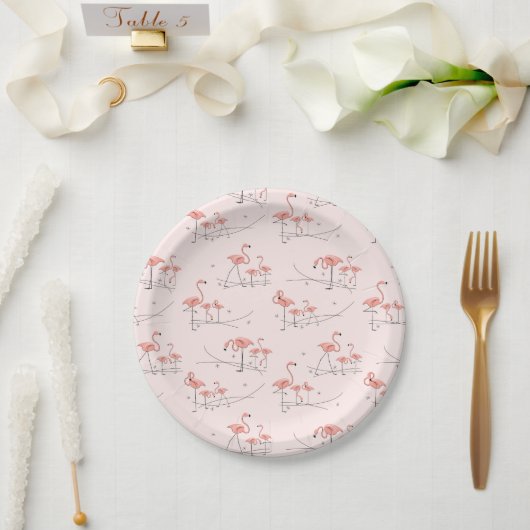 Flamingos Pink Multipapierplatte Pappteller (Hochzeit)
