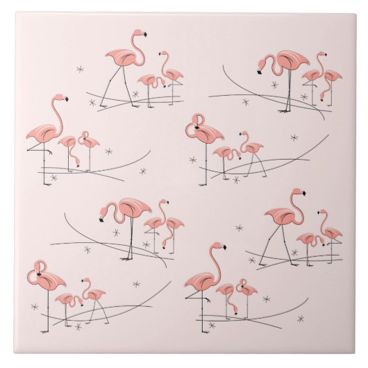 Flamingos Pink Multitile Fliese (Vorderseite)