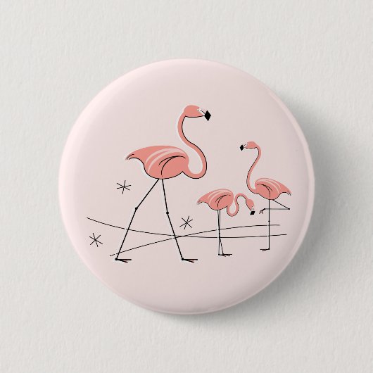 Flamingos Pink Trio 2 Button (Vorderseite)