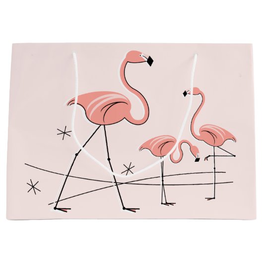 Flamingos Pink Trio 2 Geschenktasche groß Große Geschenktüte (Vorderseite)