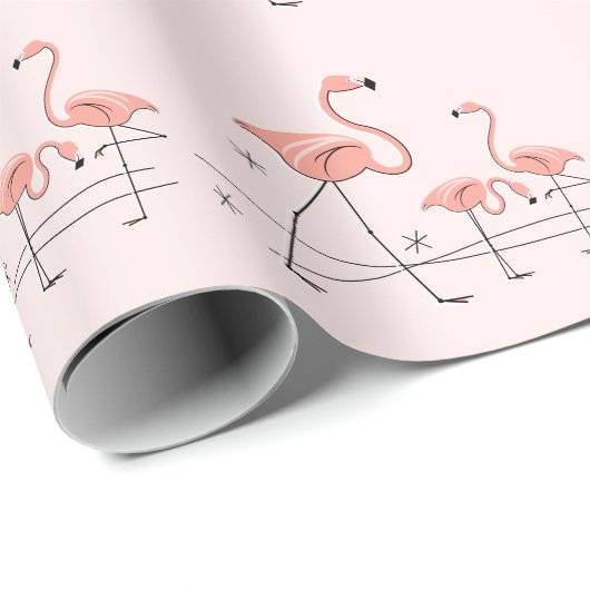 Flamingos Pink Trio 2 Packpapier (Rolleneckpunkt)