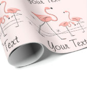 Flamingos Pink Trio 2 Papier Geschenkpapier (Rolleneckpunkt)