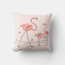 Flamingos Pink Trio 2 rosa Rückquadrat Kissen