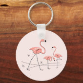 Flamingos Pink Trio 2 Schlüsselkette Schlüsselanhänger (Vorderseite)