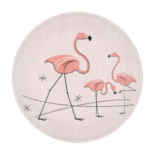 Flamingos Pink Trio 2 Schnittbrett rund Schneidebrett