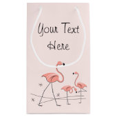 Flamingos Pink Trio 2 Text Geschenktasche klein Kleine Geschenktüte (Rückseite)