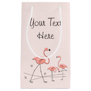 Flamingos Pink Trio 2 Text Geschenktasche klein Kleine Geschenktüte