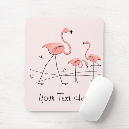 Flamingos Pink Trio 2 "Text" Mousepad (Mit Mouse)