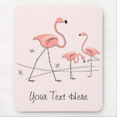 Flamingos Pink Trio 2 "Text" Mousepad (Vorne)