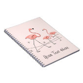 Flamingos Pink Trio 2 Text Notebook Notizblock (Rechte Seite)