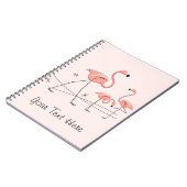 Flamingos Pink Trio 2 Text Notebook Notizblock (Linke Seite)