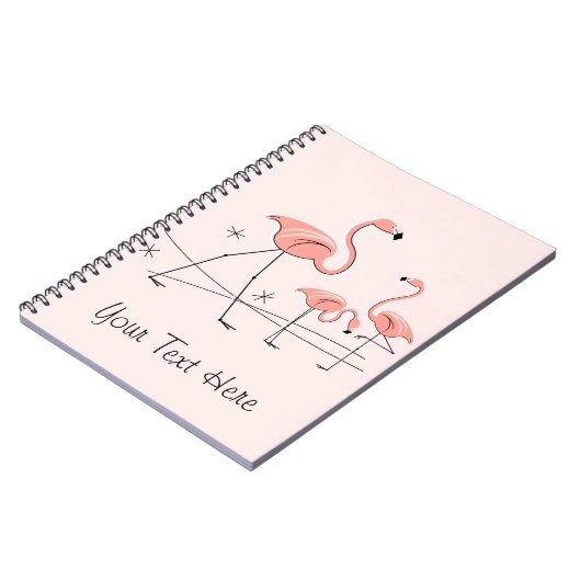 Flamingos Pink Trio 2 Text Notebook Notizblock (Linke Seite)