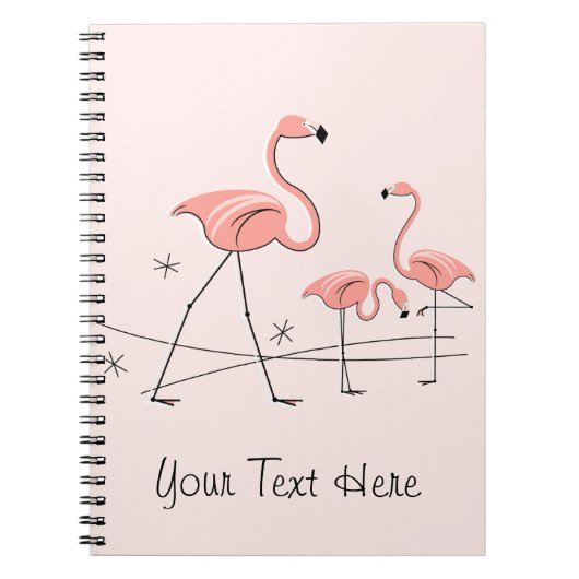 Flamingos Pink Trio 2 Text Notebook Notizblock (Vorderseite)