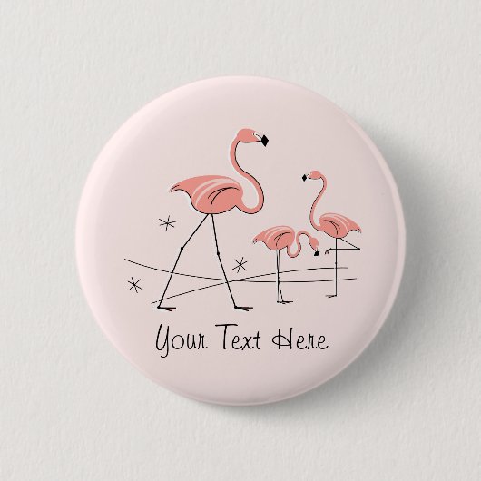 Flamingos Pink Trio 2 'Text'-Taste Button (Vorderseite)
