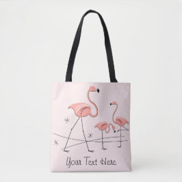 Flamingos Pink Trio 2 Text über Tasche