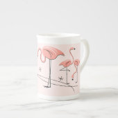 Flamingos Pink Trio 3 China Tasse (Vorderseite Rechts)