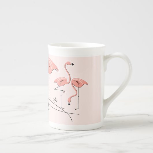 Flamingos Pink Trio 3 China Tasse (Rechts)