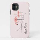 Flamingos Pink Trio 3 "Name" iPhone 11 Fall Case-Mate iPhone Hülle (Rückseite)