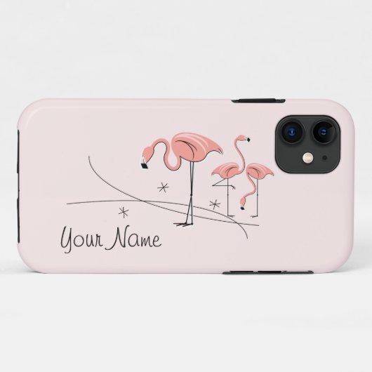 Flamingos Pink Trio 3 "Name" iPhone 11 Fall Case-Mate iPhone Hülle (Rückseite (Horizontal))