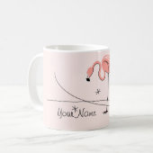 Flamingos Pink Trio 3 "Name" Tasse (Vorderseite Links)